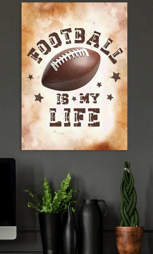 Football is My Life — metal poster wall art by Lineer